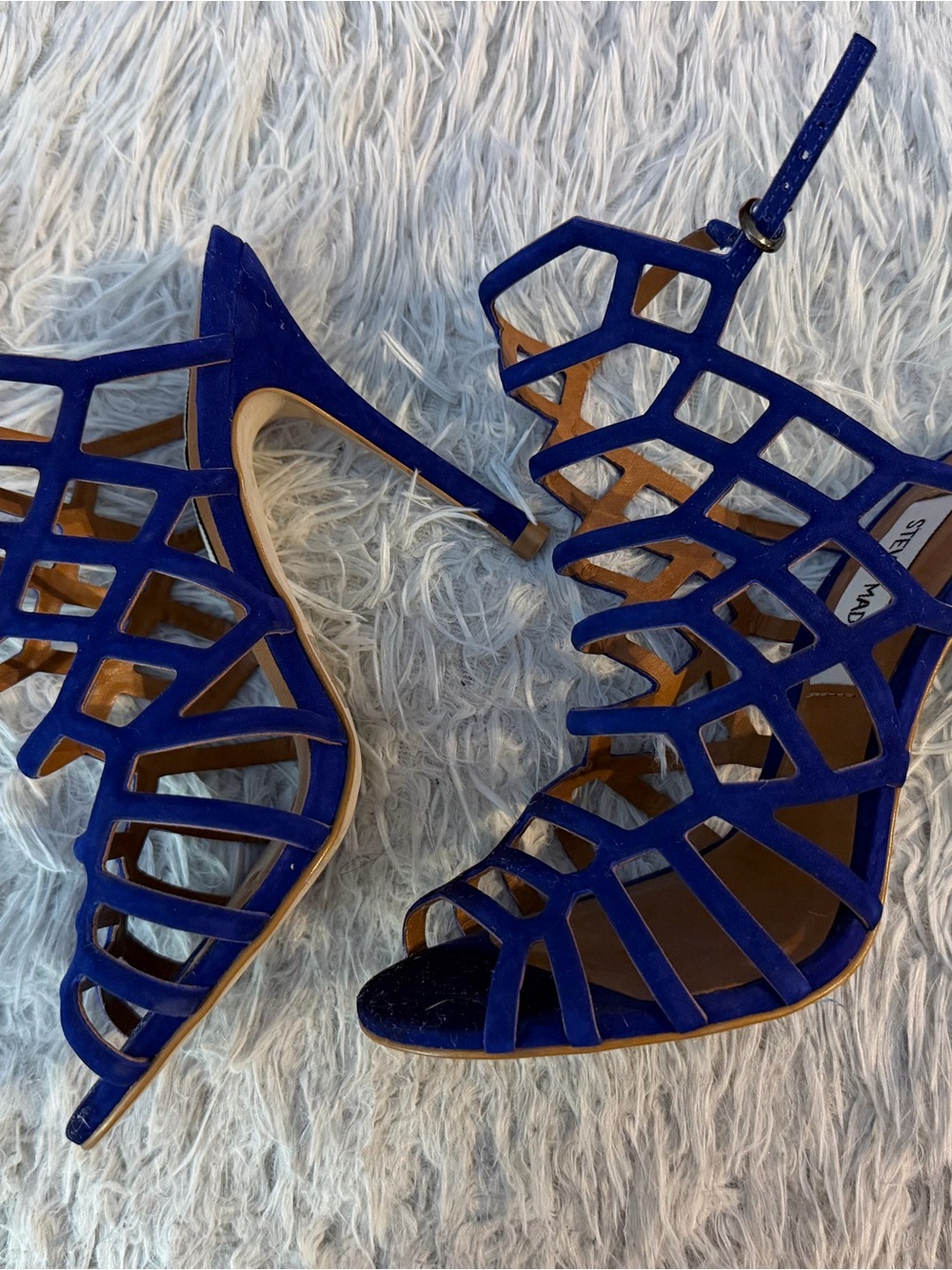 Steve Madden Cobalt Cage Strappy Stiletto Sandals Size 5.5